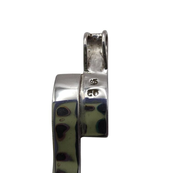 Sterling Silver Pendant With Crushed Synthetic Opal Inlay - Picture 9 of 13